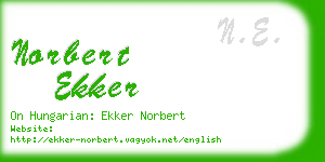 norbert ekker business card